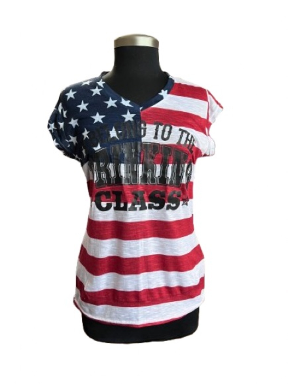 U.S. Vintage V-Neck Capped Sleeve Shirt Size Large
